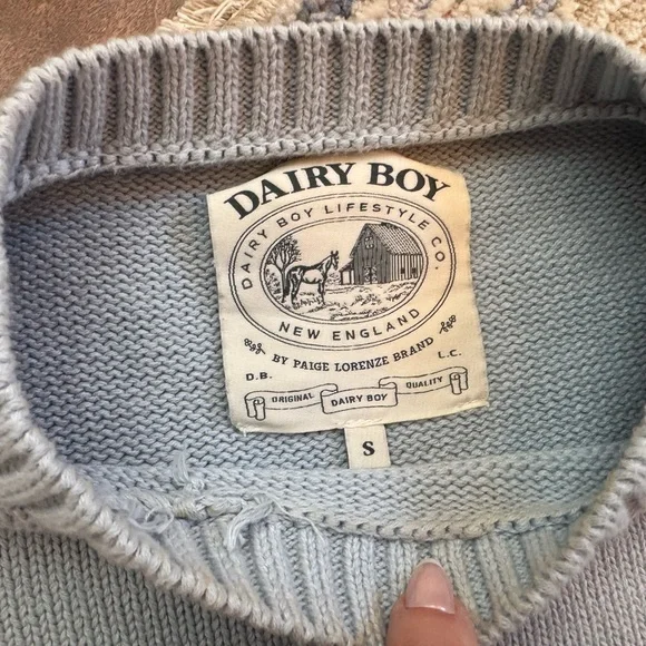 Blue Sweater with Fish Design - Picture 2 of 3